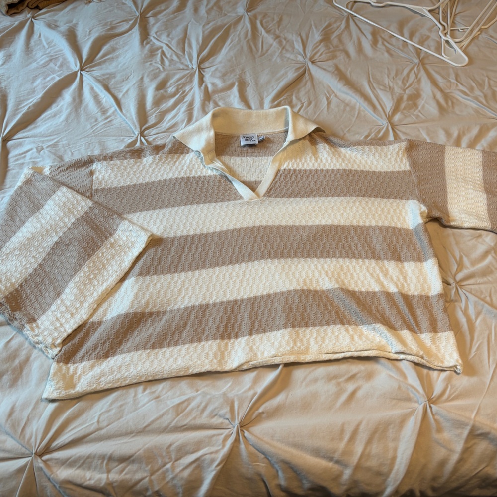 Princess Polly Beige and Cream Knit Sweater
